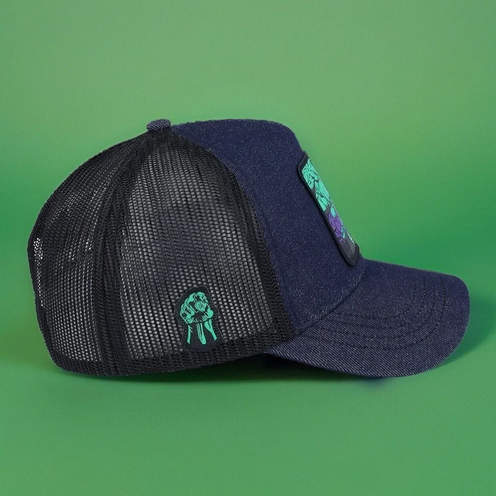 Capslab Marvel Incredible Hulk Trucker Hat Denim Mesh Snapback Cap NWT